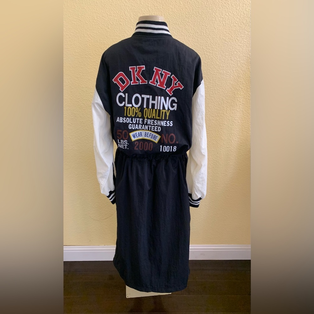 VTG Y2K Donna Karen New York DKNY Size Medium Maxi Windbreaker Parka Jacket